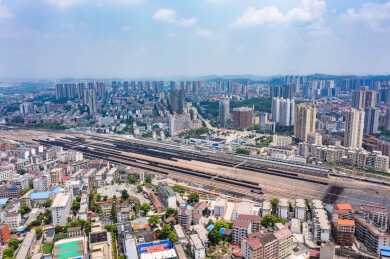 航拍湖南娄底娄星区城市风光