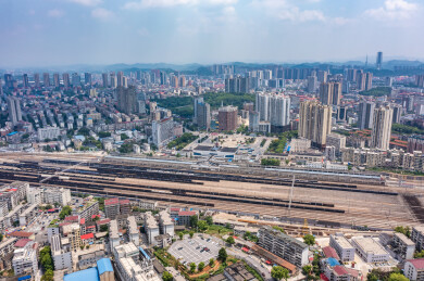航拍湖南娄底娄星区城市风光