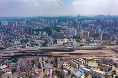 航拍湖南娄底娄星区城市风光