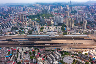 航拍湖南娄底娄星区城市风光