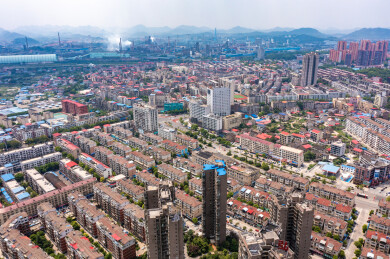 航拍湖南娄底娄星区城市风光