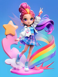 3D卡通多巴胺人物