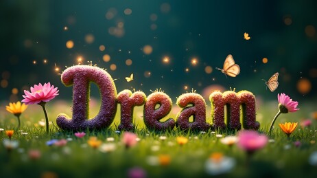 微缩场景英文字母Dream