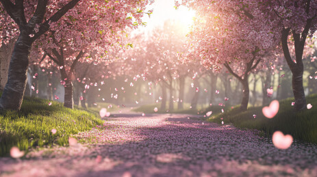 粉色小清新樱花场景