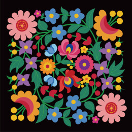 矢量手绘花纹花朵刺绣装饰背景图