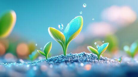 春天谷雨时节发芽的小苗