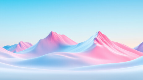 冬日雪白的山峰