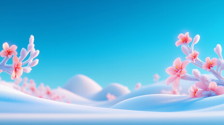 梅花在冰雪中绽放，展现冬日的美