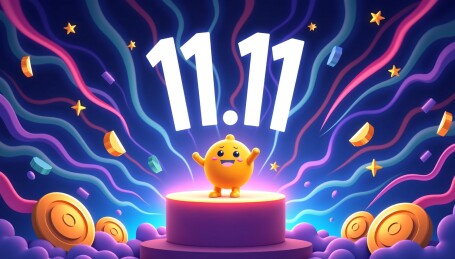 双十一电商购物主题艺术标题场景