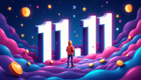 双十一电商购物主题艺术标题场景