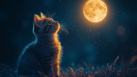 猫咪望月