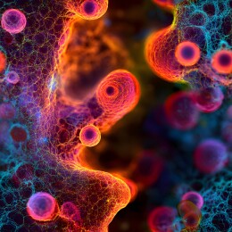 炫彩微观世界生物学四方连续装饰图案纹样