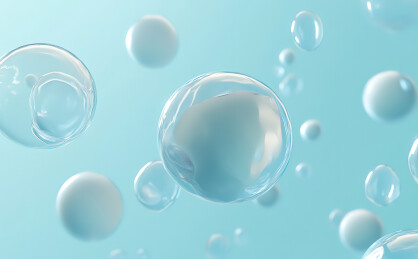 蓝色背景下的生物学特写镜头