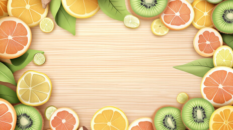 就在桌子上水果的正上方