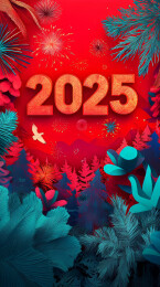 2025年艺术字时间年份背景图