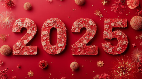 2025年艺术字时间年份背景图