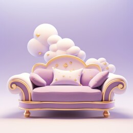 卡通紫色沙发