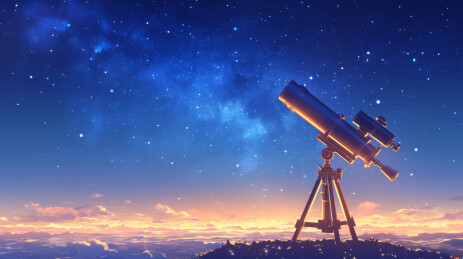 星空下的望远镜