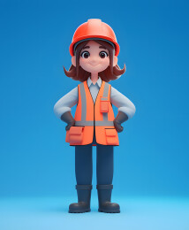 一个面带微笑的女工人