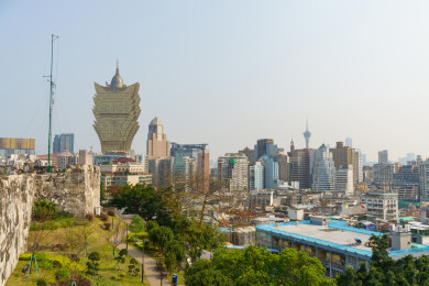 中国澳门特别行政区半岛民居和新葡京