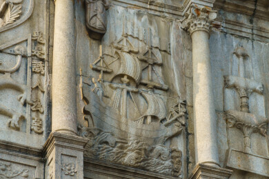 中国澳门半岛花王堂区炮台山下大三巴牌坊