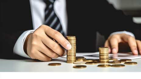 一个人正在数着硬币