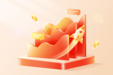 3D立体上涨折线图