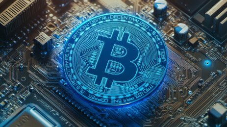 网络区块链虚拟币加密算法概念背景图