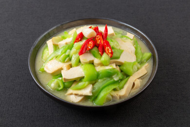 白豆干炒丝瓜