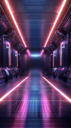 未来科技感的闪耀走廊