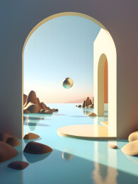 唯美简约科技感电商展台