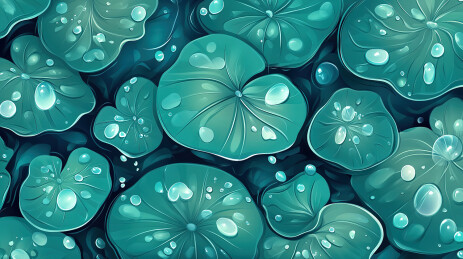 水中树叶的全帧拍摄