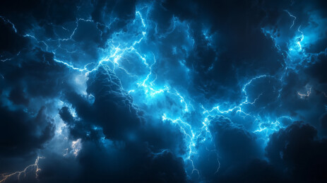 乌云闪电插画图