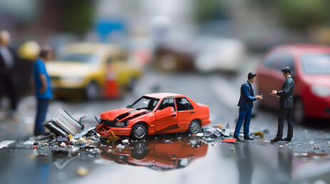 微缩景观汽车撞车