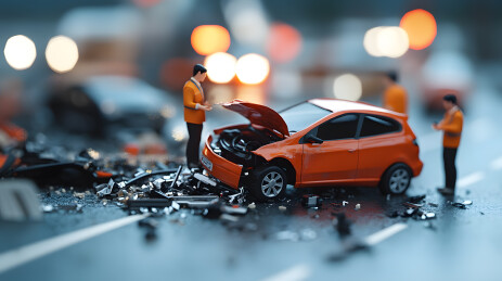 微缩景观汽车撞车