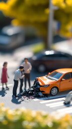 微缩景观汽车撞车