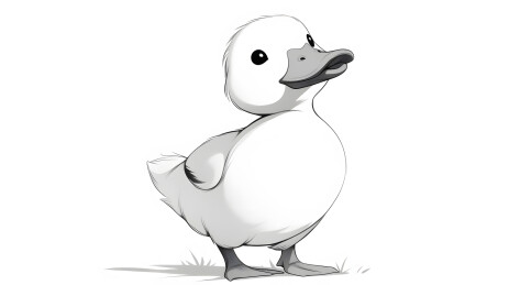 鸭子线稿插图