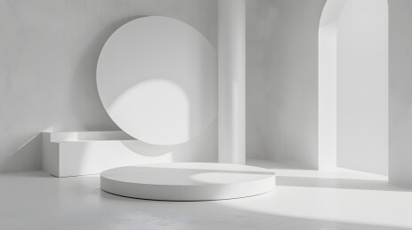 简约室内白色展台