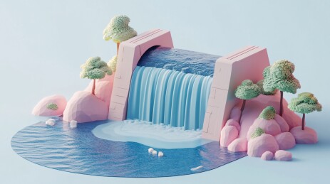 3D水力发电场景插图