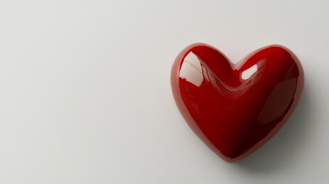 白色背景中的红色爱心