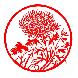 剪纸窗花年画圆形中国风春节印刷打印