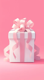 创意节日粉色礼物盒静物