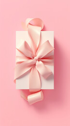 创意节日粉色礼物盒静物