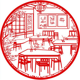 剪纸窗花年画圆形中国风春节印刷打印
