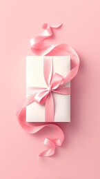 创意节日粉色礼物盒静物