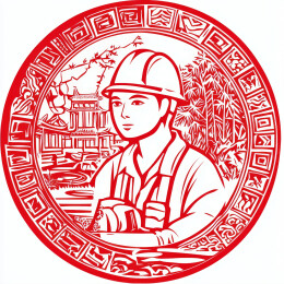 剪纸窗花年画圆形中国风春节印刷打印