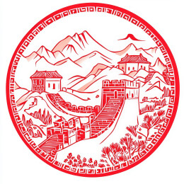 剪纸窗花年画圆形中国风春节印刷打印