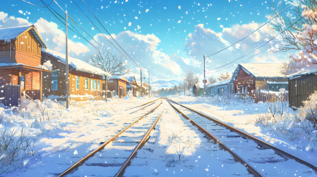 日式风景建筑插画