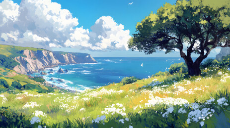 日式风景建筑插画