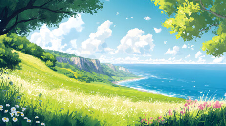 日式风景建筑插画